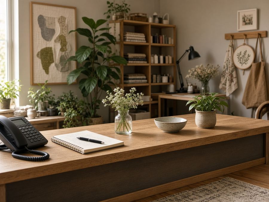 Contact desk at Embroidery Chloadevol in Gothenburg